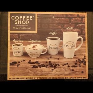 Coffee Shop Set of Four Coffee Mugs